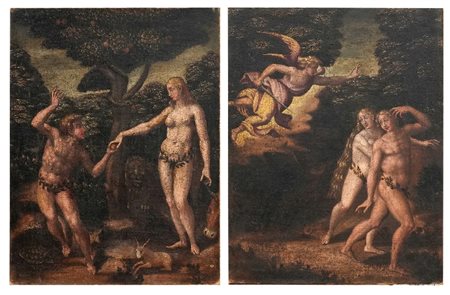 PITTORE DEL XVI SECOLO - Il peccato originale 