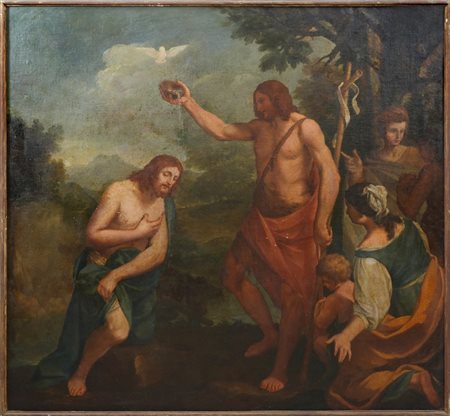 PITTORE EMILIANO DEL XVIII SECOLO - Il battesimo di Cristo