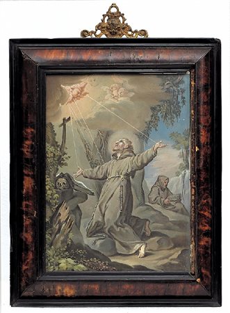 SCUOLA SENESE DEL XVII SECOLO - San Francesco riceve le stigmate
