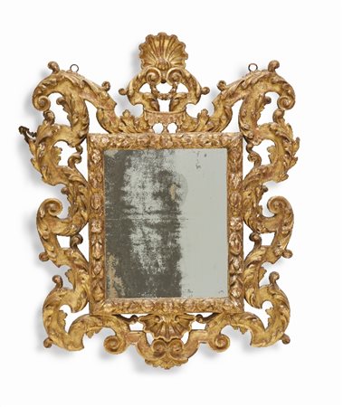 SPECCHIERA BAROCCA IN LEGNO INTAGLIATO E DORATO, X