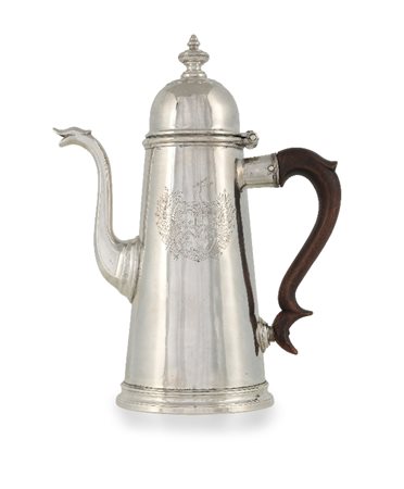 CAFFETTIERA REGINA ANNA IN ARGENTO, LONDRA, 1708, 