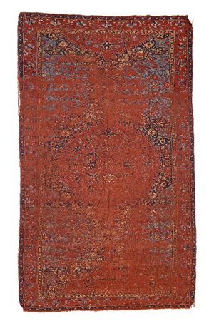 USHAK (TURCHIA) - RARISSIMO USHAK A MEDAGLIONI A FONDO ROSSO, XVI SE