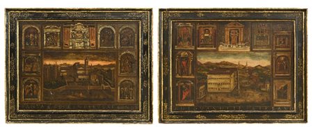 PITTORE ROMANO DEL XVII SECOLO - Veduta di santa Croce in Gerusalemme