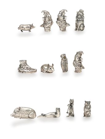 COLLEZIONE DI DODICI PORTAFIAMMIFERI IN ARGENTO, X