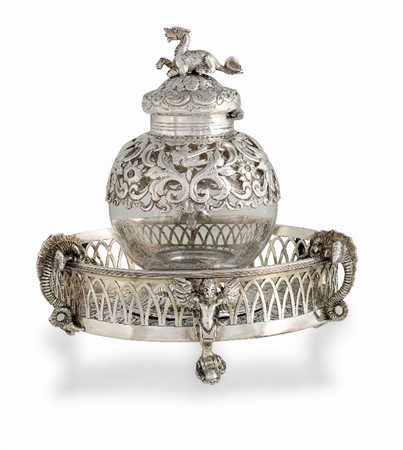 CALAMAIO VITTORIANO IN ARGENTO, LONDRA, 1878, base