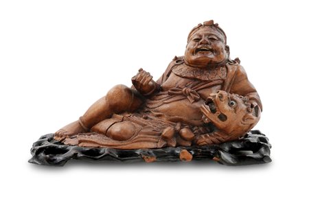 FIGURA DI SANTONE IN LEGNO INTAGLIATO, GIAPPONE, X