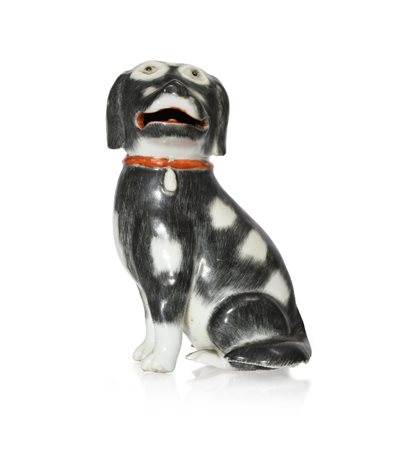 UNA FIGURA DI CANE IN PORCELLANA, XIX SECOLO, deco