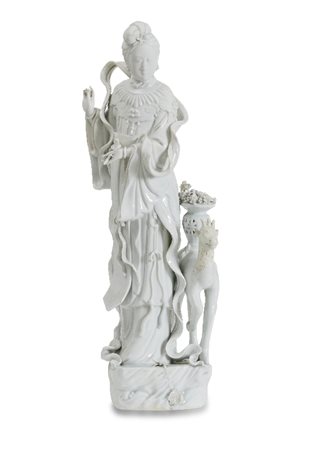 GRANDE QUANIN IN BLANC-DE-CHINE, CINA, XIX-XX SECO