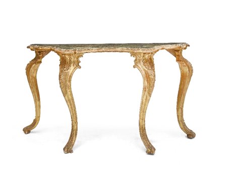 CONSOLE IN LEGNO DIPINTO E DORATO, TOSCANA, XVIII 