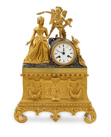PENDOLA DA APPOGGIO IN BRONZO BRUNITO E DORATO, XI