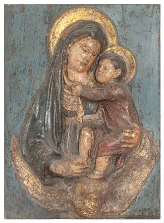 SCULTORE DEL XVII SECOLO - Madonna con Bambino