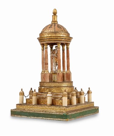 MODELLO DI TEMPIO DI APOLLO IN LEGNO E PAPIER MACH