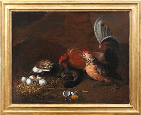 MELCHIOR D'HONDECOETER - Faina nel pollaio, 1670 ca