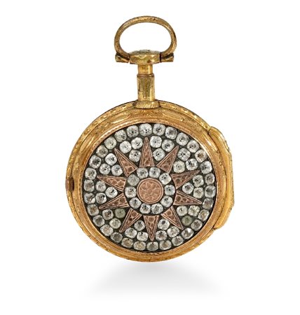 OROLOGIO DA TASCA IN ORO CON APPLICAZIONI SEMIPREZ