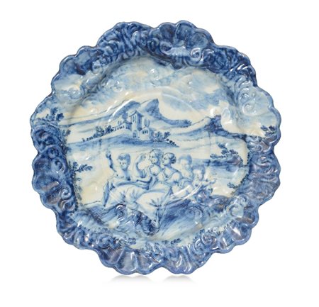 GRANDE PIATTO IN MAIOLICA, SAVONA, XVIII SECOLO, s