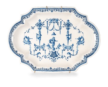VASSOIO IN MAIOLICA, XVIII SECOLO, TORINO MANIFATT