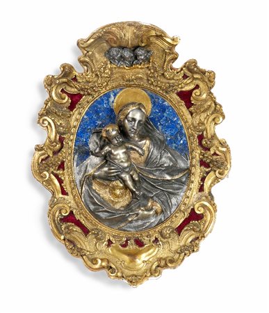 GRANDE PLACCA IN ARGENTO, ARGENTO DORATO, BRONZO D