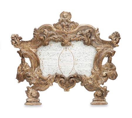 GRANDE CARTAGLORIA IN LEGNO DORATO A MECCA, XVIII 