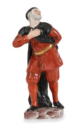 FIGURA DELLA COMMEDIA DELL'ARTE IN PORCELLANA, GIN