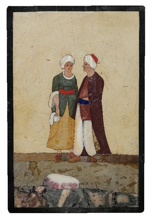 PLACCA DECORATA A COMMESSO DI MARMI VARI, FIRENZE,