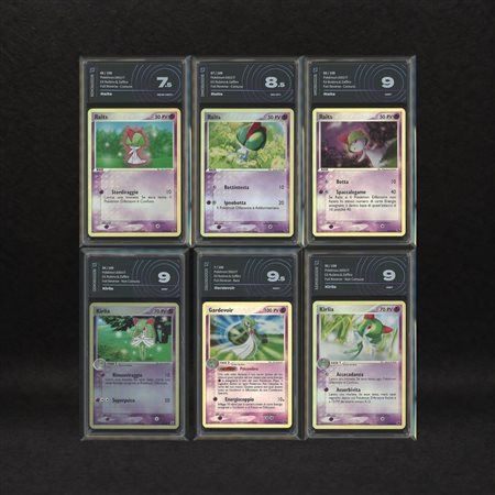 The Pokémon Company  
Lotto Psico Hoenn Reverse Holo: Ralts #66-67-68, Kirlia #34-35, Gardevoir #7, EX Rubino e Zaffiro [ITA] 2003
 