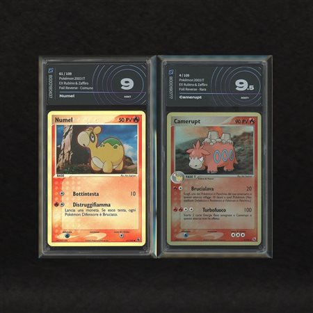The Pokémon Company  
Lotto Fuoco/Terra Hoenn Reverse Holo: Numel #61, Camerupt #4, EX Rubino e Zaffiro [ITA] 2003
 
