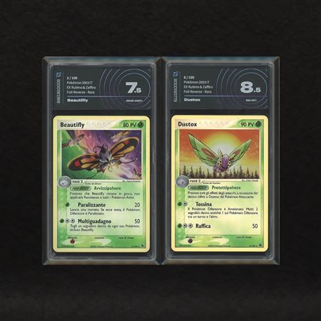 The Pokémon Company  
Lotto Coleottero Hoenn Reverse Holo: Beautifly #2, Dustox #6, EX Rubino e Zaffiro [ITA] 2003
 