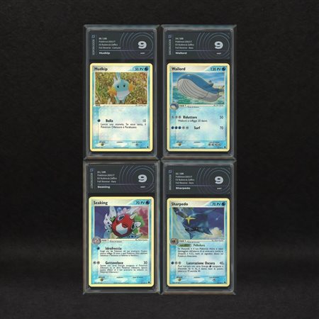The Pokémon Company  
Lotto Acqua Kanto/Hoenn Reverse Holo: Wailord #14, Seaking #21, Sharpedo #22, Mudkip #59, EX Rubino e Zaffiro [ITA] 2003
 
