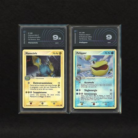 The Pokémon Company  
Lotto 1a Fase Hoenn Reverse Holo: Manectric #9, Pelipper #12, EX Rubino e Zaffiro [ITA] 2003
 