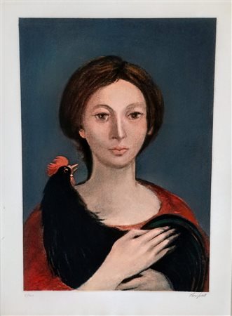 Domenico Purificato “Ritratto di donna con gallo”