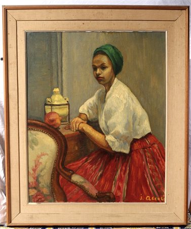  
Ritratto di donna in camicia bianca 1958
Olio su tela, cm 80 x 65 