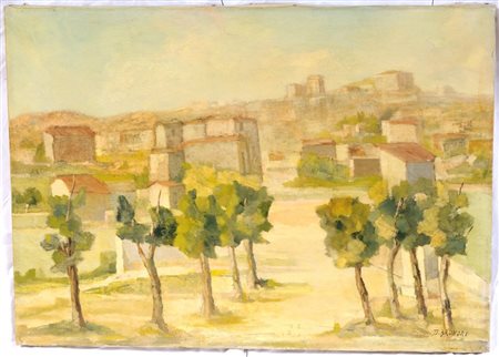 DINO BRUNORI (1925 - 1999) 
" a  Castel Madama" 1979
Olio su tela, cm 50 x 70 
