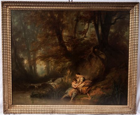  
Mamma e fanciullo con paesaggio Scuola francese, fine XIX inizi XX secolo
Olio su tela 80 x 100 cm