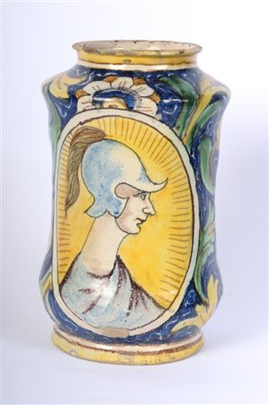  
Albarello da farmacia in ceramica policroma 
 24 x 11, 5 cm