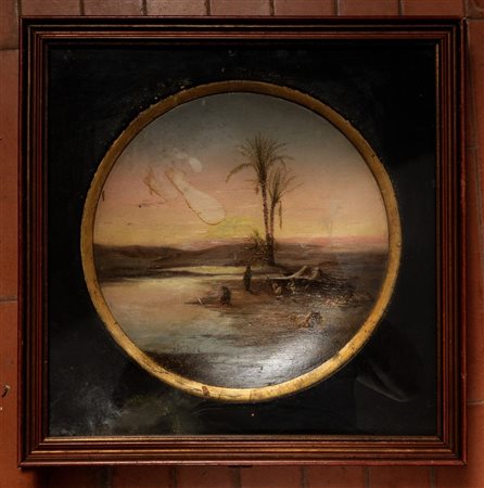 FELICE CERRUTI BAUDUC (1818 - 1896) 
Piatto in ceramica 
 diametro 28,5 x 3 cm