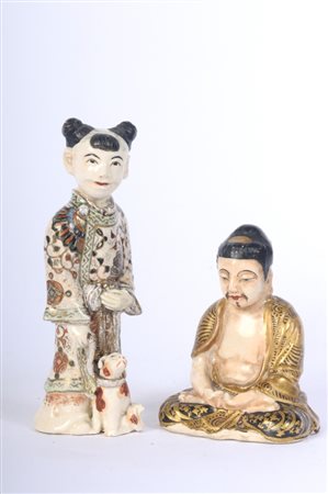  
Lotto di due personaggi in porcellana policroma inizi XX secolo
 12 x 4 cm; 7 x 6 cm