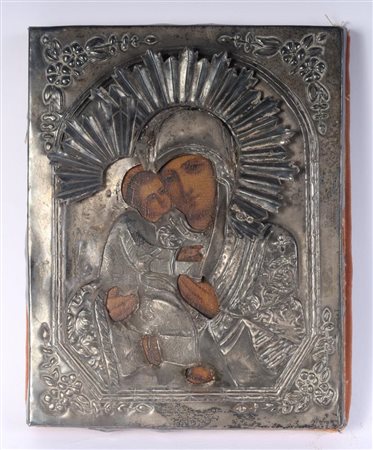  
Madonna con Bambino - icona Russa fine XIX secolo
 22,5 x 18 cm