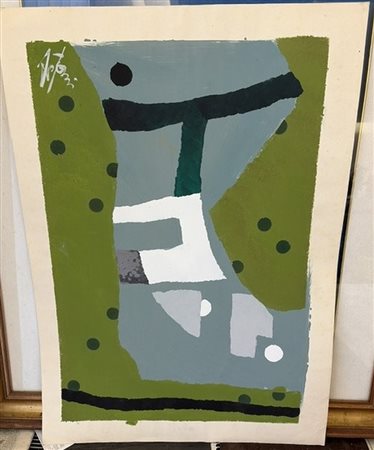 ENRICO DE TOMI (1912 - 1983) 
Senza titolo, lotto due tecniche miste su carta 
 50 x 70 cm
