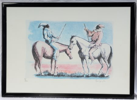 DOMENICO PURIFICATO (Fondi, 1915 - Roma, 1984) 
Senza titolo, multiplo su carta 
 50 x 70 cm