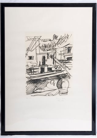 PRIMO CONTI (Firenze, 1900 - Fiesole, 1988) 
Senza titolo, multiplo su carta 1960
 70 x 50 cm