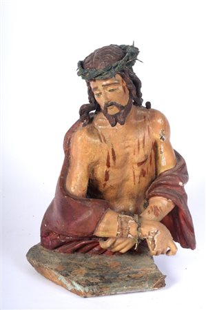  
Ecce Homo . scultura in legno laccato Italia, XVIII secolo
 30 x 25 x 15 cm