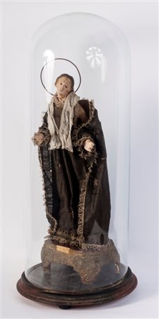  
Santa, scultura a tutto tondo Napoli, XIX secolo
 40 x 15 cm solo la statua ; tot 60 x 27 cm