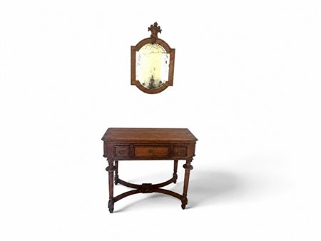  
Scrivania con specchiera in legno inizi XX secolo
 