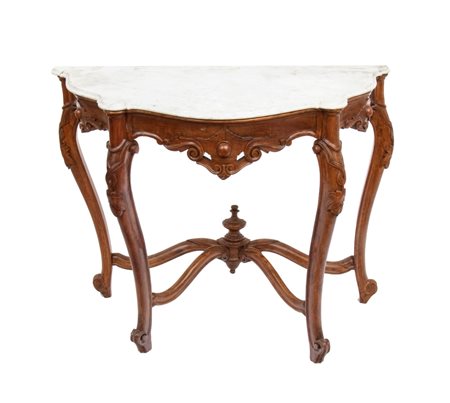  
Console genovese con piano in marmo metà XIX secolo
 Altezza x larghezza x profondità: 99 x 122 x 57 cm.
