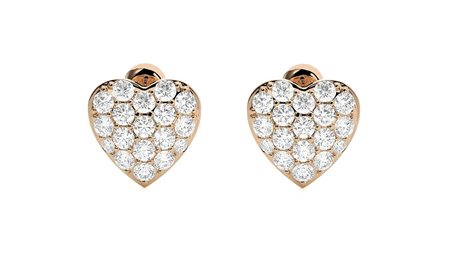 ORECCHINI A CUORE IN ORO ROSA 14K CON DIAMANTI DI LABORATORIO 0,69 CT - DOC-0012365-0036