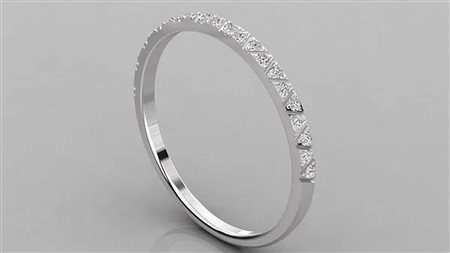 ANELLO IN ORO BIANCO 14K CON DIAMANTE DA 0,11 CT - DOC-0038069-0024