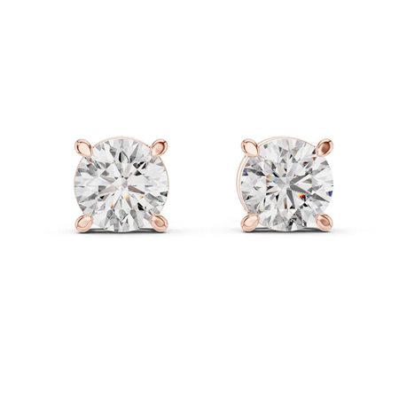 ORECCHINI IN ORO ROSA 14K CON DIAMANTI LAB GROWN DA 2,50 CT TOTALE - DOC-0012108-0005