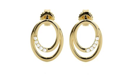 ORECCHINI IN ORO GIALLO 18K CON DIAMANTI 0.04 CT DOC-0012805-0010