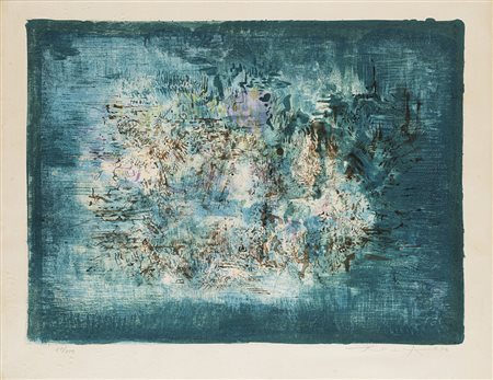 Zao Wou-Ki (Pechino 1920 - Nyon 2013) - "Le petit jardin" 1956 litografia a...