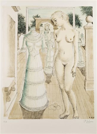 Paul Delvaux (Antheit 1897 - Furnes 1994) - "Robe de dimanche" 1967...